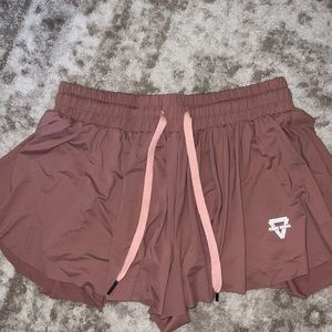 Pink Keiki Kona 2-in-1 Flowy Fitness Shorts - MEDIUM